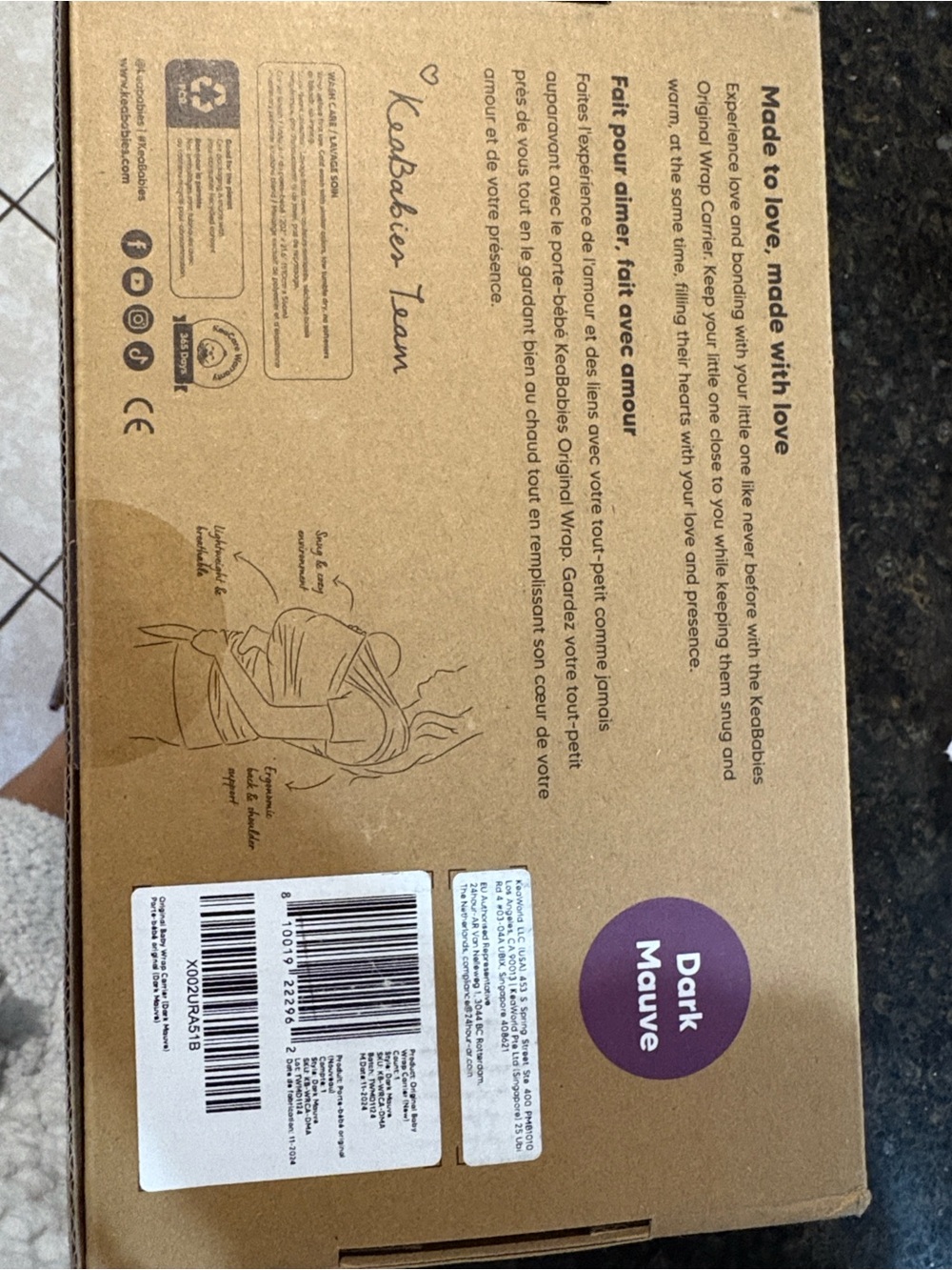 Dark Mauve Baby swaddle
